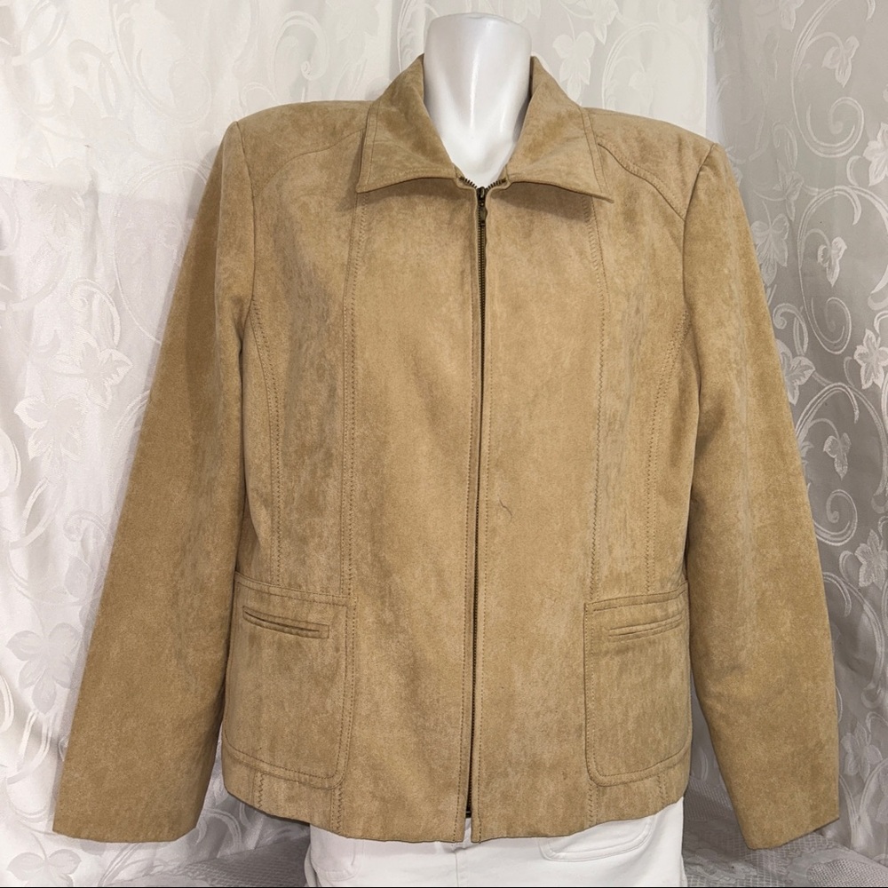 Conrad Collection Tan Suede Blazer Collared Jacket